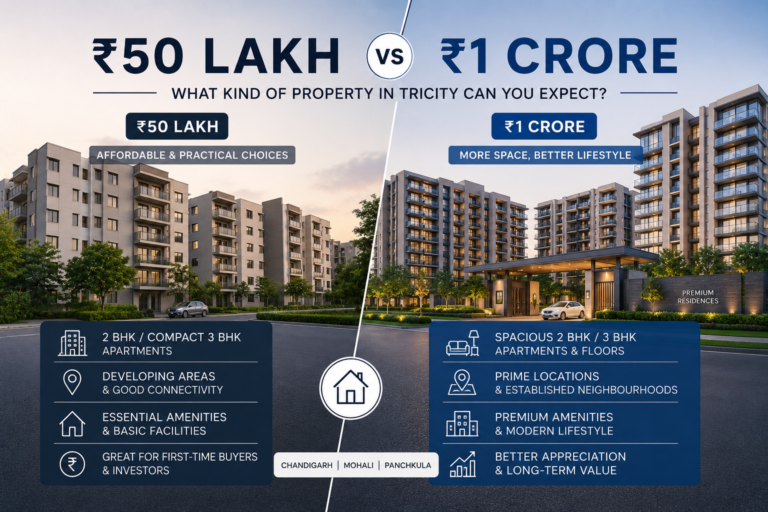 ₹50 Lakh vs ₹1 Crore: What Kind of Property in Tricity Can You Expect?